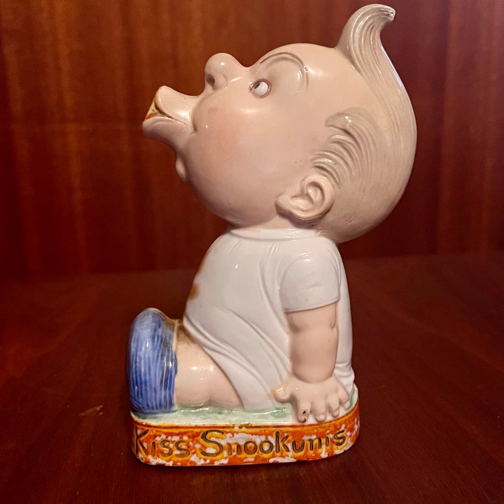 Vintage Schafer & Vater “Kiss Snookums” porcelain flask/nipper